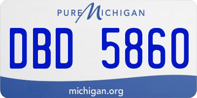 MI license plate DBD5860
