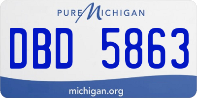 MI license plate DBD5863