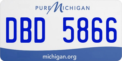 MI license plate DBD5866