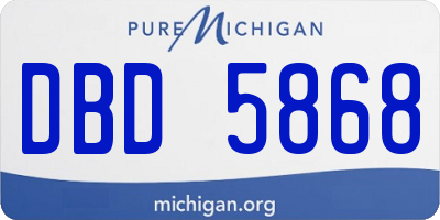 MI license plate DBD5868