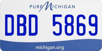 MI license plate DBD5869