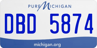 MI license plate DBD5874