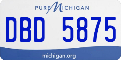 MI license plate DBD5875
