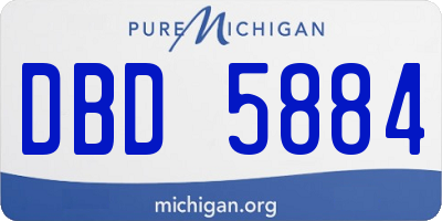 MI license plate DBD5884