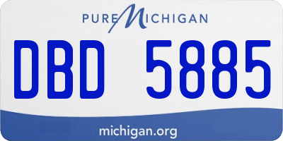 MI license plate DBD5885