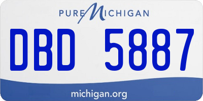 MI license plate DBD5887