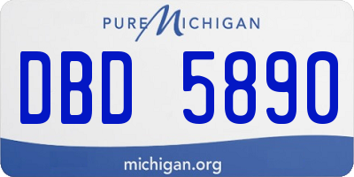 MI license plate DBD5890