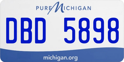 MI license plate DBD5898