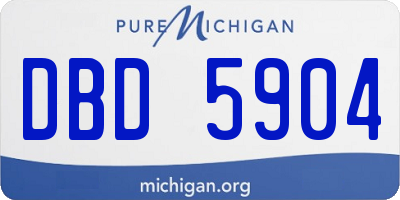 MI license plate DBD5904