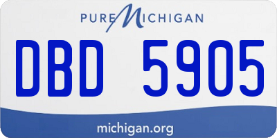 MI license plate DBD5905
