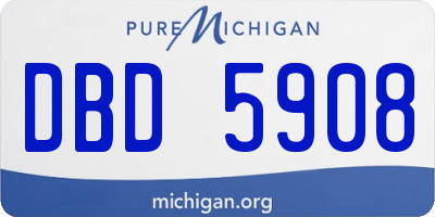 MI license plate DBD5908