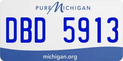 MI license plate DBD5913