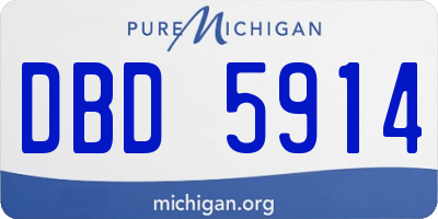 MI license plate DBD5914