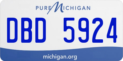 MI license plate DBD5924