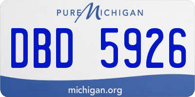 MI license plate DBD5926