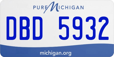MI license plate DBD5932