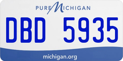 MI license plate DBD5935