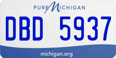 MI license plate DBD5937
