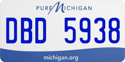 MI license plate DBD5938