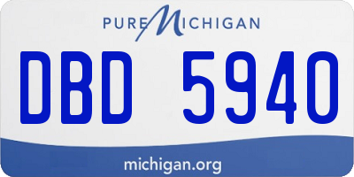 MI license plate DBD5940