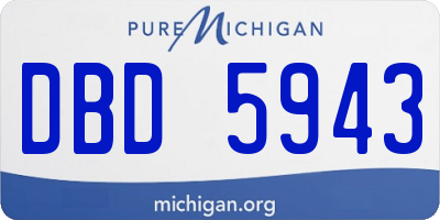 MI license plate DBD5943
