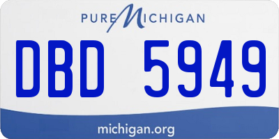 MI license plate DBD5949