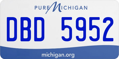 MI license plate DBD5952