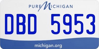 MI license plate DBD5953