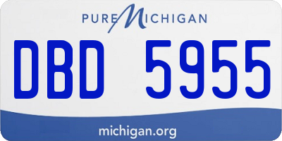 MI license plate DBD5955