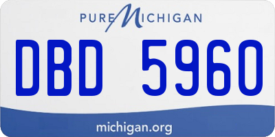 MI license plate DBD5960