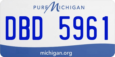 MI license plate DBD5961
