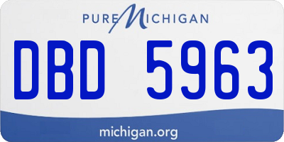 MI license plate DBD5963