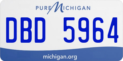 MI license plate DBD5964