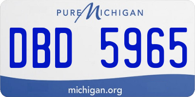 MI license plate DBD5965