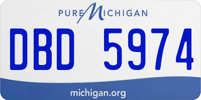MI license plate DBD5974