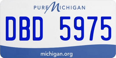 MI license plate DBD5975