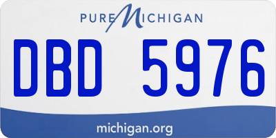 MI license plate DBD5976