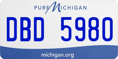 MI license plate DBD5980