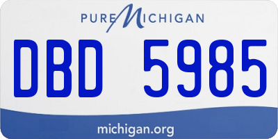 MI license plate DBD5985