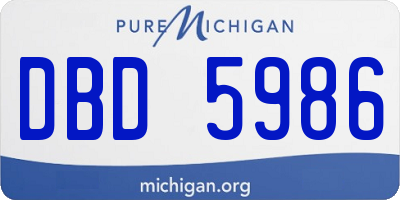 MI license plate DBD5986