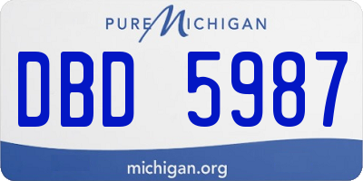 MI license plate DBD5987