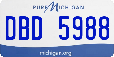 MI license plate DBD5988