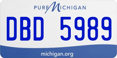 MI license plate DBD5989