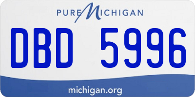 MI license plate DBD5996