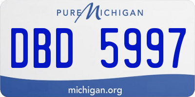 MI license plate DBD5997