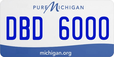 MI license plate DBD6000