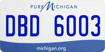 MI license plate DBD6003