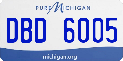 MI license plate DBD6005