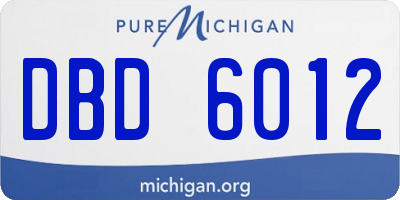 MI license plate DBD6012