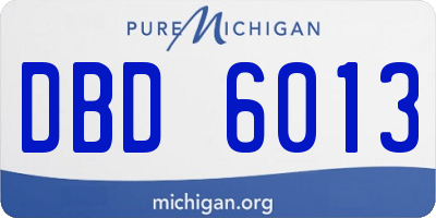 MI license plate DBD6013